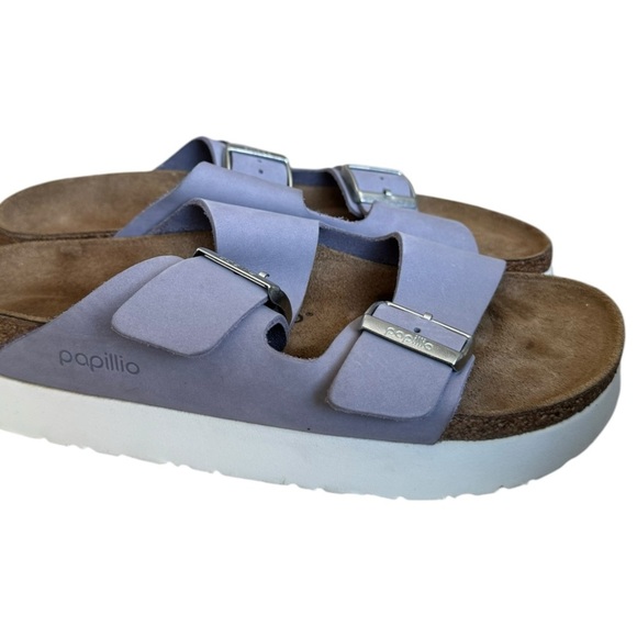 Birkenstock Papillio Arizona Platform Nubuck Leather - Purple Fog 39 - Picture 5 of 8